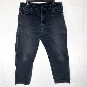 Dickies Washed Black Gently Distressed Work Pants Jeans 34 Utility Streetwear